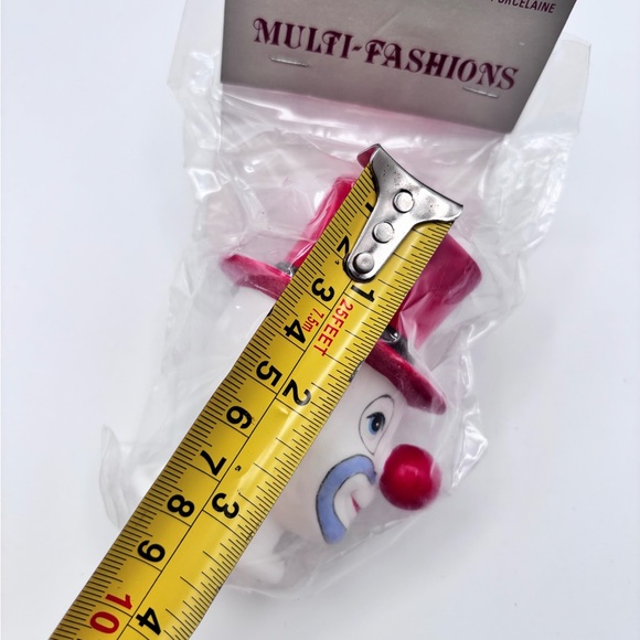 Vintage Porcelain Clown Doll Head Multi Fashions Craft Supply NOS - Picture 4 of 5